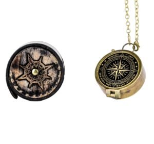 71wI-3GthiL Handmade Antique Vintage Brass Compass