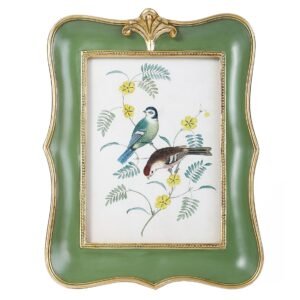 Antique Picture Frame 5x7 Vintage Frames Retro Photo Frame Scalloped Picture Frames Rustic Home Decor Green Picture Frames