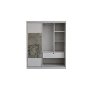 Modern Sliding Door Wardrobe with Marble Panel